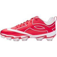 Under Armour Mens Leadoff ICON Low Molded Baseball Cleats, Red/White