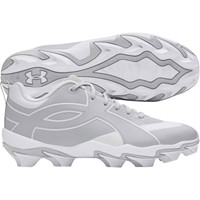 Under Armour Mens Leadoff ICON Low Molded Baseball Cleats, Grey/White