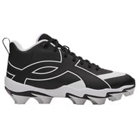 Under Armour Youth Leadoff ICON Mid Molded Baseball Cleats, Black/White
