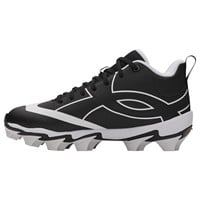 Under Armour Youth Leadoff ICON Mid Molded Baseball Cleats, Black/White
