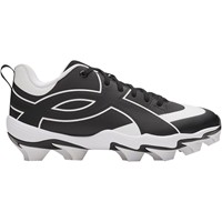 Under Armour Youth Leadoff ICON Low Molded Baseball Cleats, Black/White