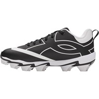 Under Armour Youth Leadoff ICON Low Molded Baseball Cleats, Black/White