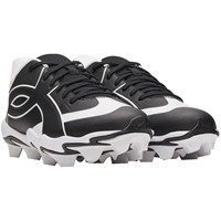 Under Armour Youth Leadoff ICON Low Molded Baseball Cleats, Black/White