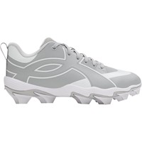 Under Armour Youth Leadoff ICON Low Molded Baseball Cleats, Grey/White