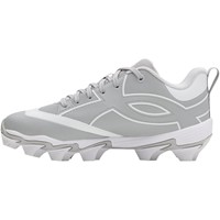 Under Armour Youth Leadoff ICON Low Molded Baseball Cleats, Grey/White