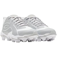 Under Armour Youth Leadoff ICON Low Molded Baseball Cleats, Grey/White
