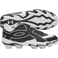 Under Armour Youth Leadoff ICON Low Molded Baseball Cleats, Black/White