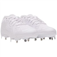 Under Armour Womens Glyde Sola Pro MT Metal Softball Cleats, White/White