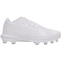 Under Armour Youth Glyde Sola TPU JR Softball Cleats, White/White