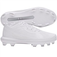 Under Armour Youth Glyde Sola TPU JR Softball Cleats, White/White