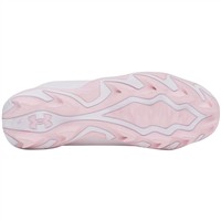 Under Armour Youth Glyde Sola RM Molded Softball Cleats, White/Pink