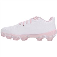 Under Armour Youth Glyde Sola RM Molded Softball Cleats, White/Pink