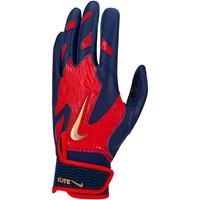 NIKE Adult Alpha Elite 2.0 Batting Gloves, Red/Blue