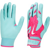 NIKE Adult Alpha Elite 2.0 Batting Gloves, Pink/Blue