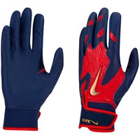 NIKE Adult Alpha Elite 2.0 Batting Gloves, Red/Blue