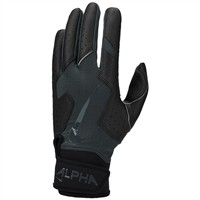 NIKE Adult Alpha 2.0 Batting Gloves, Black/Grey