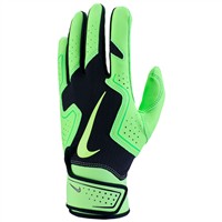 NIKE Adult Alpha 2.0 Batting Gloves, Black/Green