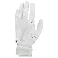 NIKE Adult Alpha 2.0 Batting Gloves, White/Grey