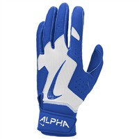 NIKE Adult Alpha 2.0 Batting Gloves, White/Royal