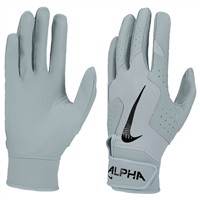 NIKE Adult Alpha 2.0 Batting Gloves, Grey/Black