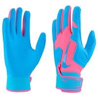 NIKE Adult Alpha 2.0 Batting Gloves, Pink/Blue