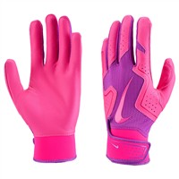 NIKE Adult Alpha 2.0 Batting Gloves, Purple/Pink