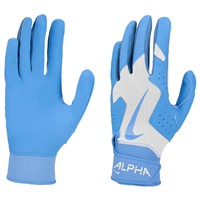 NIKE Adult Alpha 2.0 Batting Gloves, White/Blue