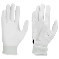 NIKE Adult Alpha 2.0 Batting Gloves, White/Grey