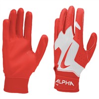 NIKE Adult Alpha 2.0 Batting Gloves, White/Red