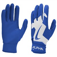 NIKE Adult Alpha 2.0 Batting Gloves, White/Royal