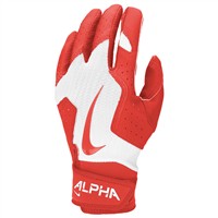 NIKE Youth Alpha 2.0 Batting Gloves, White/Red