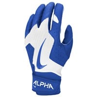 NIKE Youth Alpha 2.0 Batting Gloves, White/Royal