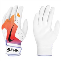 NIKE Youth Alpha 2.0 Batting Gloves, White/Multi