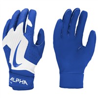 NIKE Youth Alpha 2.0 Batting Gloves, White/Royal