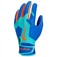 NIKE Youth Alpha 2.0 Tee Ball Batting Gloves, Blue/Orange