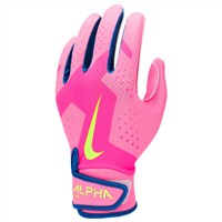 NIKE Youth Alpha 2.0 Tee Ball Batting Gloves, Pink/Blue