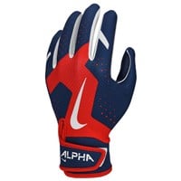 NIKE Youth Alpha 2.0 Tee Ball Batting Gloves, Red/Navy