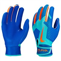 NIKE Youth Alpha 2.0 Tee Ball Batting Gloves, Blue/Orange