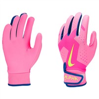 NIKE Youth Alpha 2.0 Tee Ball Batting Gloves, Pink/Blue
