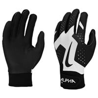 NIKE Youth Alpha 2.0 Tee Ball Batting Gloves, White/Black