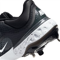 NIKE Men's Alpha Huarache Elite 4 Low Metal Baseball Cleats, Black/White/Grey