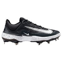NIKE Men's Alpha Huarache Elite 4 Low Metal Baseball Cleats, Black/White/Grey