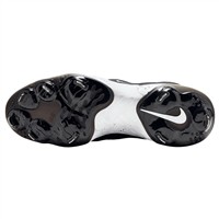 NIKE Men's Alpha Huarache Elite 4 Low Metal Baseball Cleats, Black/White/Grey