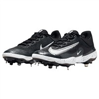 NIKE Men's Alpha Huarache Elite 4 Low Metal Baseball Cleats, Black/White/Grey
