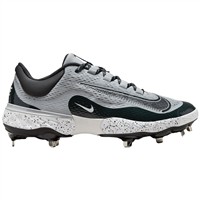 NIKE Men's Alpha Huarache Elite 4 Low Metal Baseball Cleats, Grey/White