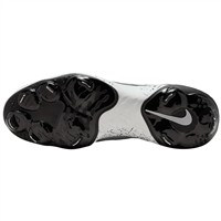 NIKE Men's Alpha Huarache Elite 4 Low Metal Baseball Cleats, Grey/White