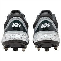 NIKE Men's Alpha Huarache Elite 4 Low Metal Baseball Cleats, Grey/White