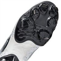 NIKE Men's Alpha Huarache Elite 4 Low Metal Baseball Cleats, Grey/White