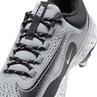 NIKE Men's Alpha Huarache Elite 4 Low Metal Baseball Cleats, Grey/White