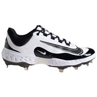 NIKE Men's Alpha Huarache Elite 4 Low Metal Baseball Cleats, White/Black